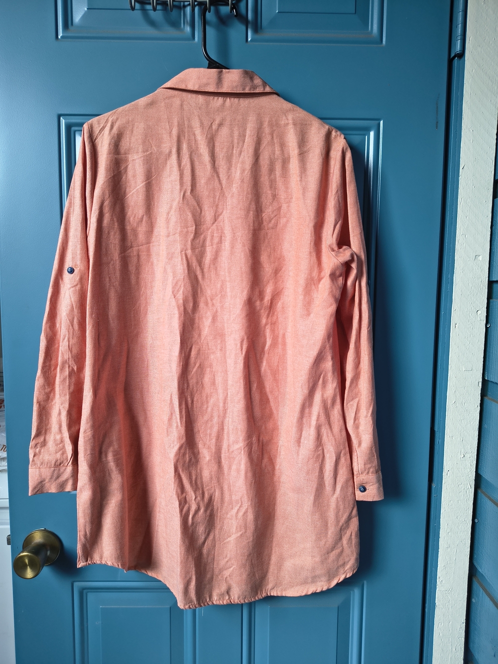 Peach Embroidered Button-Front Tunic - Picture 9 of 14